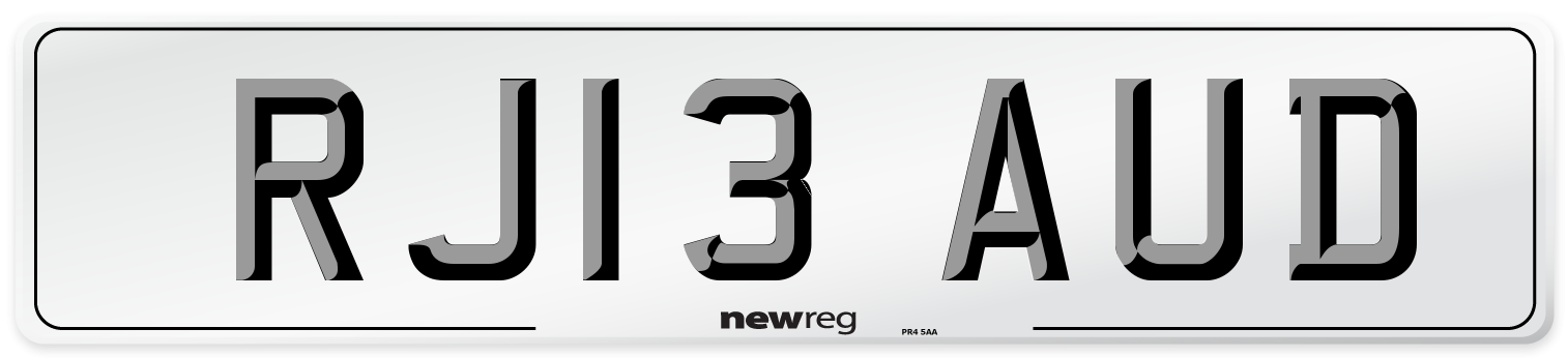 RJ13 AUD Number Plate from New Reg